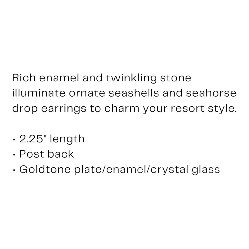 Bauble Bar Seahorse Seashell Drop Earrings